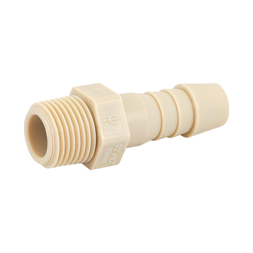 ADAPTADOR INSERCION R/EXT 1/2" X 1/2" DE POLIPROPILENO