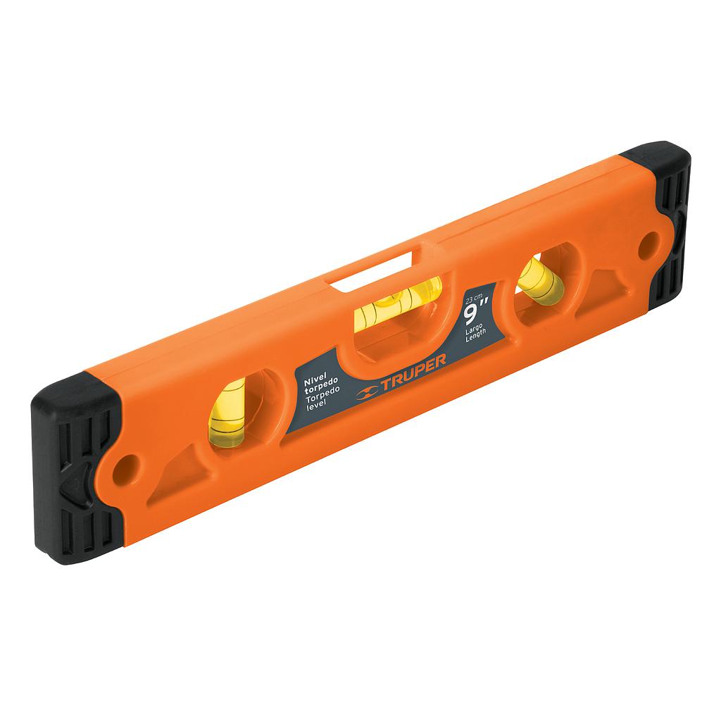 NIVEL TORPEDO MAGNETICO 9" CUERPO PLASTICO ABS