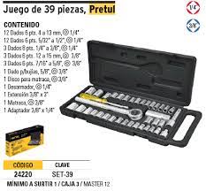 JUEGO DE HERRAMIENTAS PARA MECANICO 39 PIEZAS PRETUL