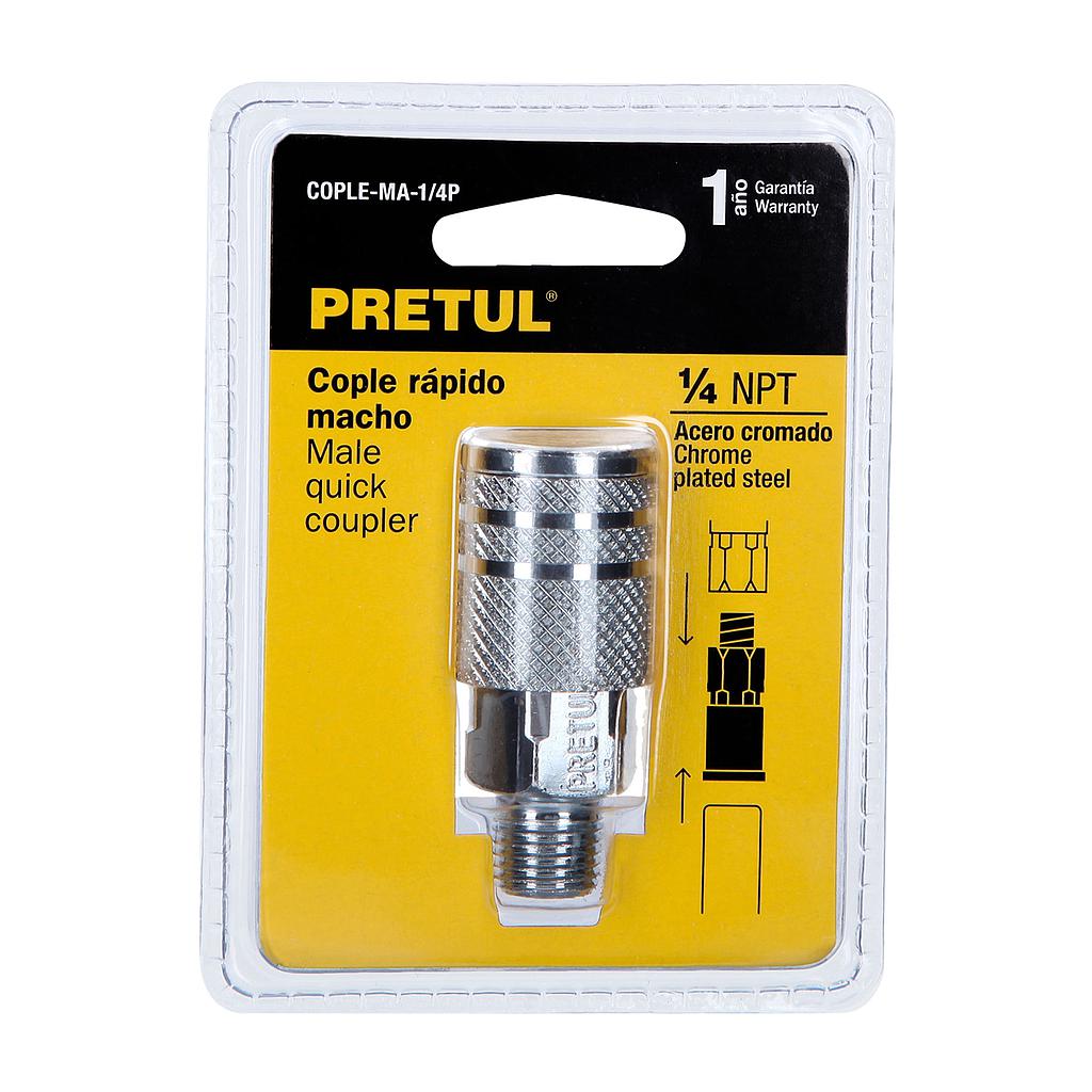 COPLE ACERO CUERDA 1/4 NPT MACHO PRETUL
