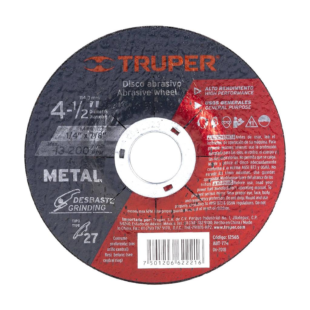 DISCO PARA DESBASTE DE METAL TIPO 27 4 1/2"