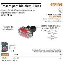LINTERNA PARA BICICLETA 9 LED TRASERA