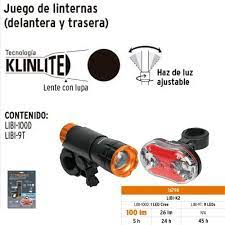 LINTERNAS PARA BICICLETA DELANTERA Y TRASERA KIT 2 PIEZAS