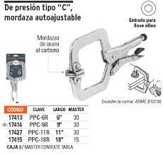 PINZA DE PRESION TIPO "C" DE 18" CON MORDAZA AUTOAJUSTABLE