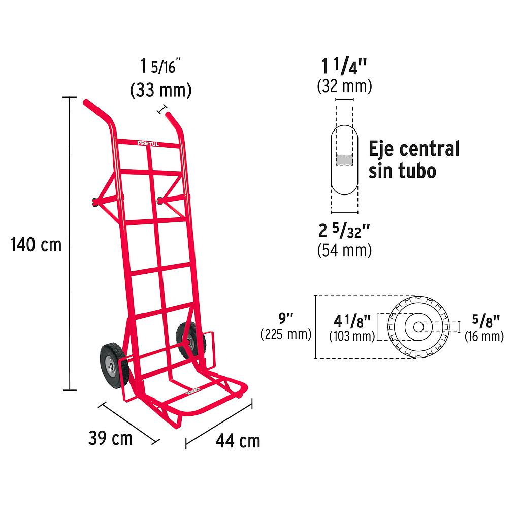 DIABLO DE CARGA DE 450KG RUEDAS SOLIDAD DOBLE BALERO