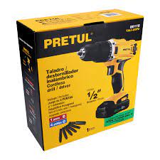 TALADRO INALAMBRICO 3/8" BATERIA ION LITIO 20V PRETUL