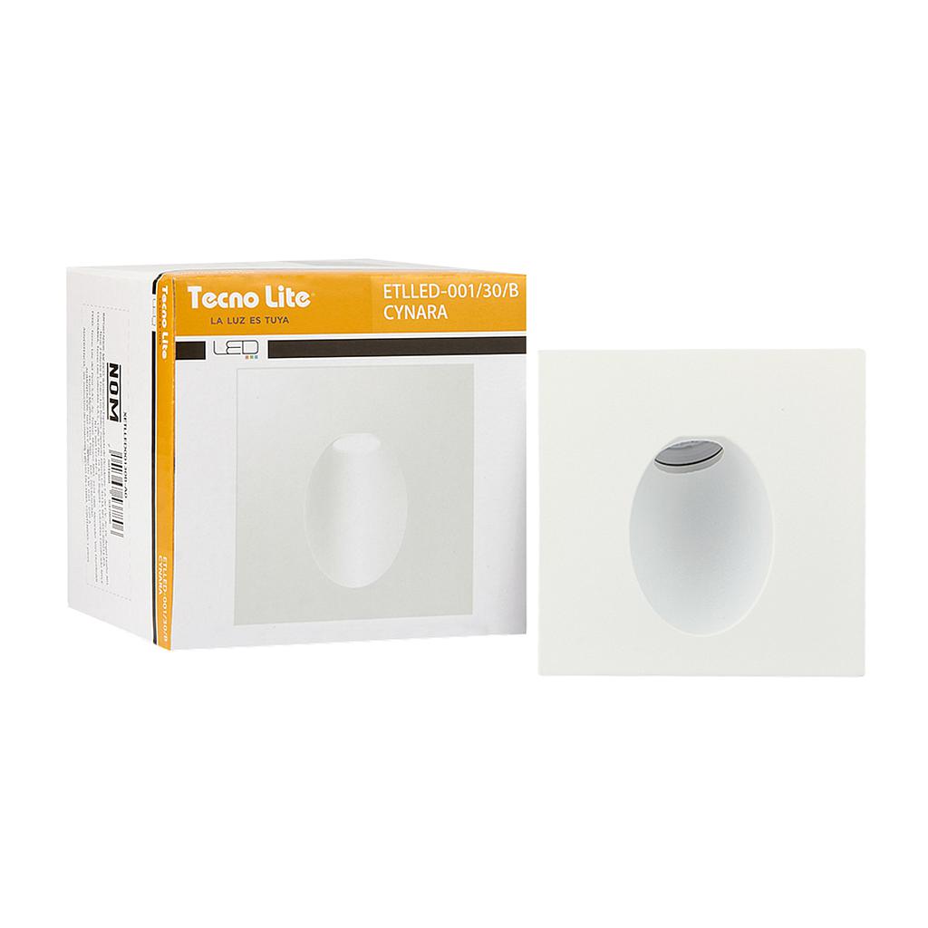LAMPARA DE INTERIOR LED PARA EMPOTRAR 3W LUZ SUAVE CALIDA CYNARA BLANCO