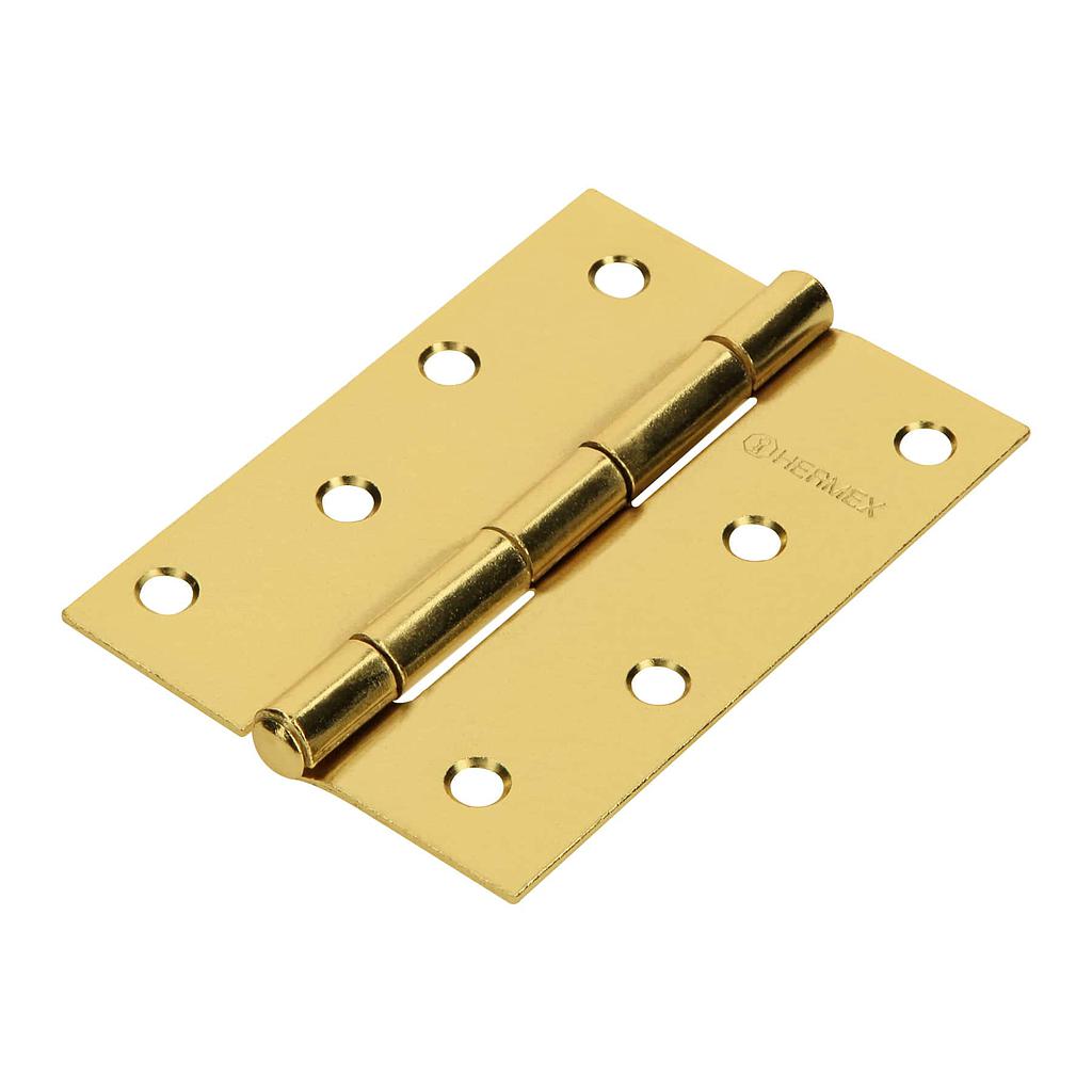 BISAGRA RECTANGULAR 1 1/2" ACERO LATONADO