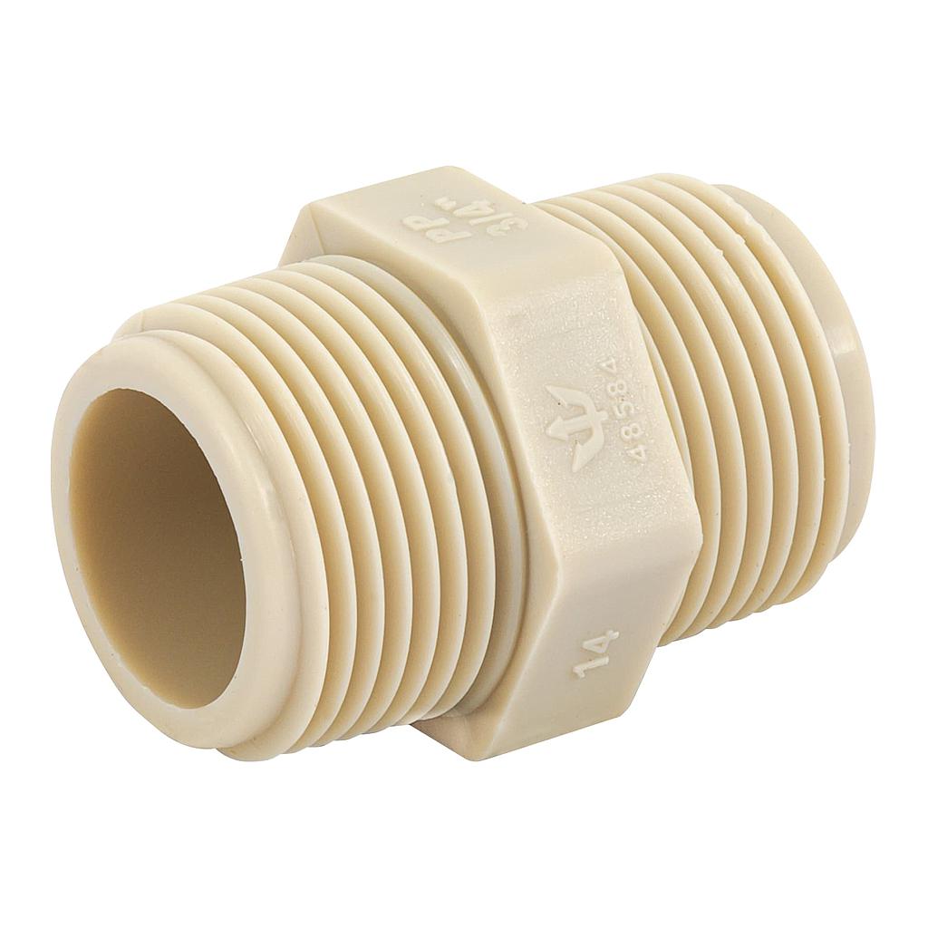 NIPLE CORRIDO 3/4" DE POLIPROPILENO