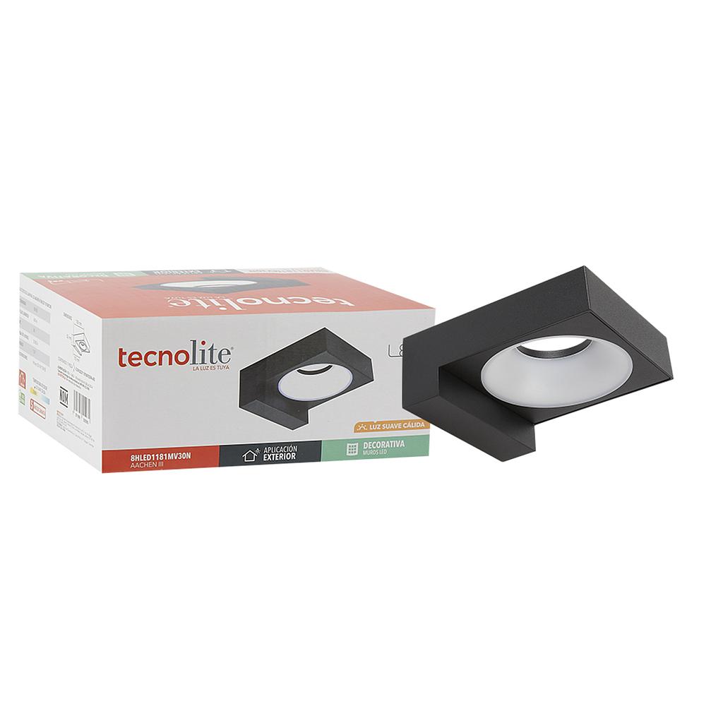LAMPARA DE EXTERIOR LED PARA SOBREPONER 8W LUZ SUAVE CALIDA AACHEN III