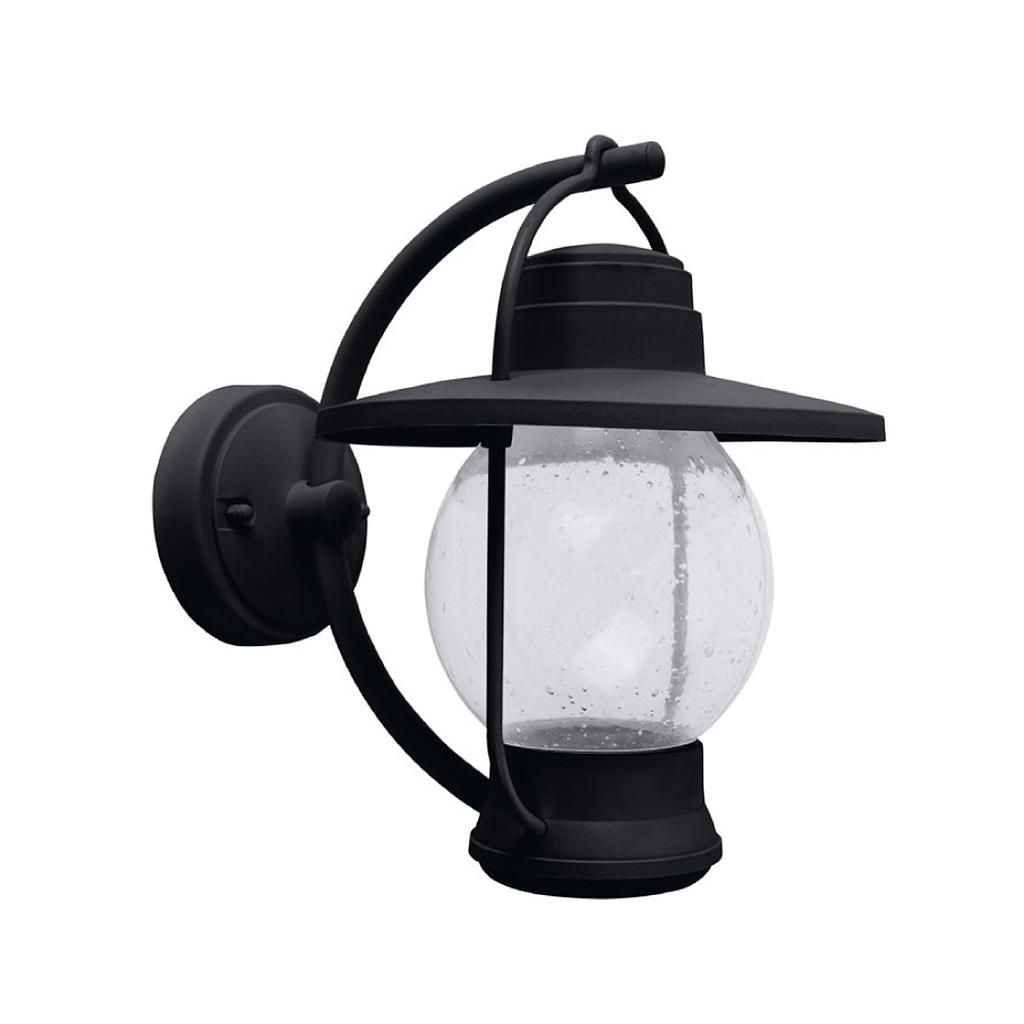 LAMPARA DE PARED ARBOTANTE TIPO FAROL EXTERIOR SIN FOCO AQUARIUS NEGRO