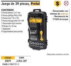 JUEGO DE 39 HERRAMIENTAS 1/4" P/MECANICO PRETUL