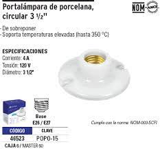 PORTALAMPARA DE PORCELANA 3 1/2"