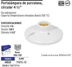 PORTALAMPARA DE PORCELANA 4 1/2"