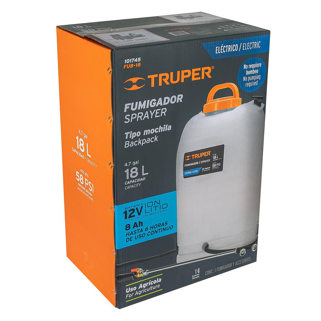 FUMIGADOR DE 18L ELECTRICO CON BATERIA ION LITIO 12 V