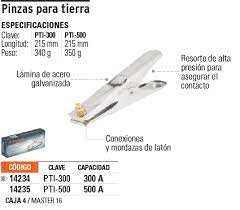 PINZA PARA TIERRA DE 500A
