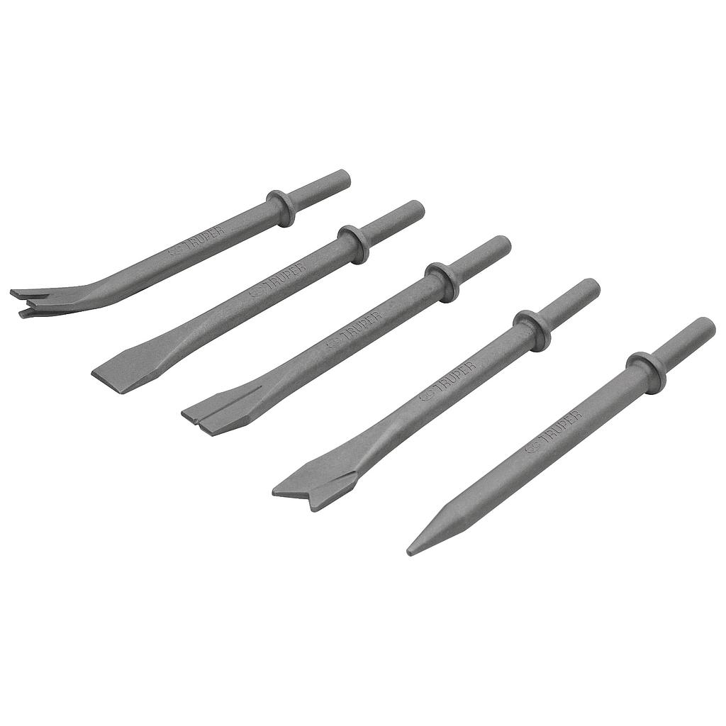 JUEGO DE 5 CINCELES PARA MARTILLO NEUMATICO