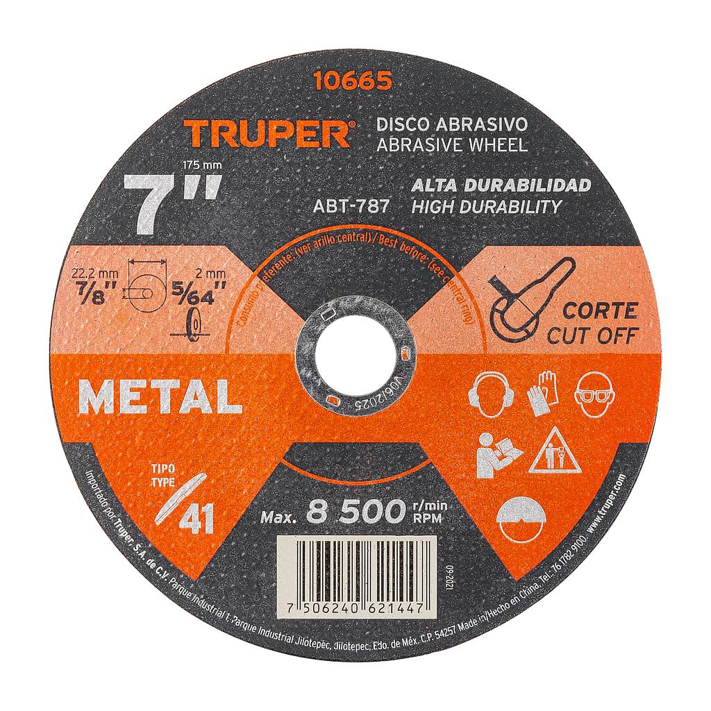 DISCO DE 7" PARA CORTE DE METAL TIPO 41