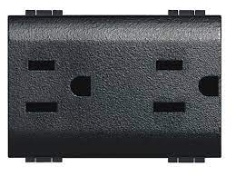 CONTACTO DUPLEX CON PROTECCION INFANTIL LIVING LIGHT NEGRO ANTRACITA