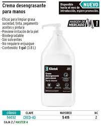 CREMA LIMPIADORA Y DESENGRASANTE PARA MANOS 3.8KG