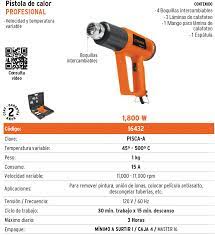 PISTOLA DE CALOR 2000W CON 9 ACCESORIOS PROFESIONAL
