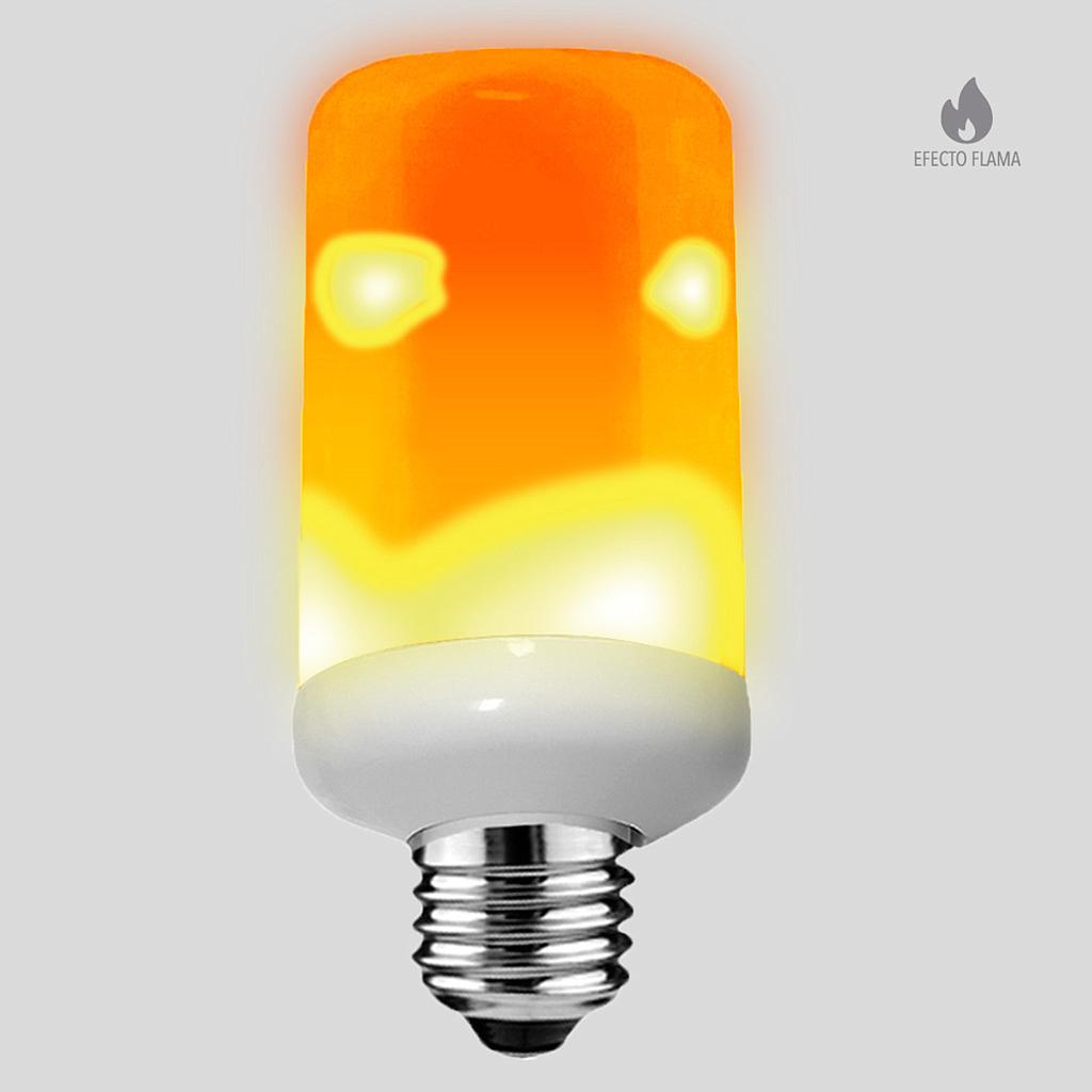 FOCO LED 5W EFECTO FLAMA CON MOVIMIENTO LUZ SUAVE CALIDA