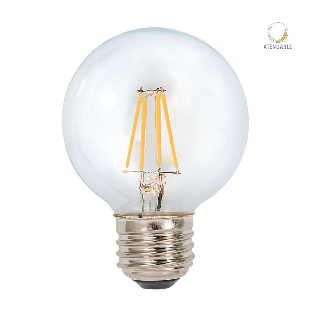 FOCO LED 4.5W TIPO GLOBO FILAMENTO LUZ SUAVE CALIDA ATENUABLE