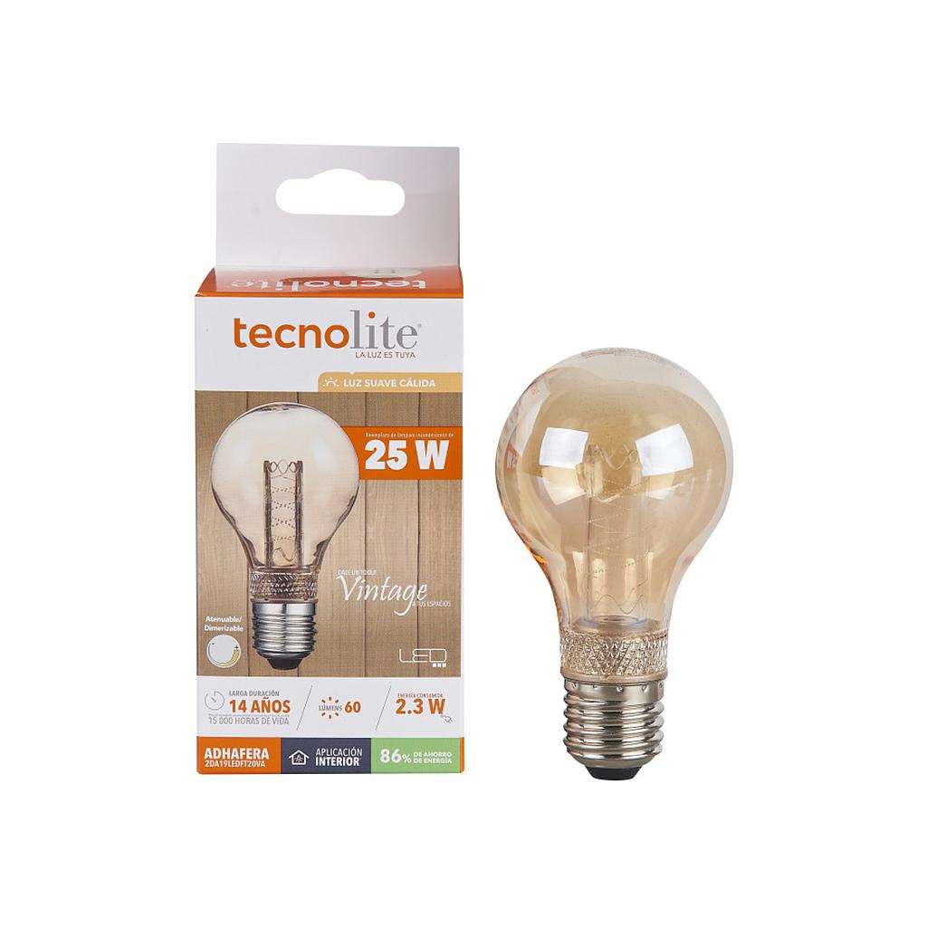 FOCO LED 2.3W VINTAGE LUZ SUAVE CALIDA ATENUABLE ADHAFERA