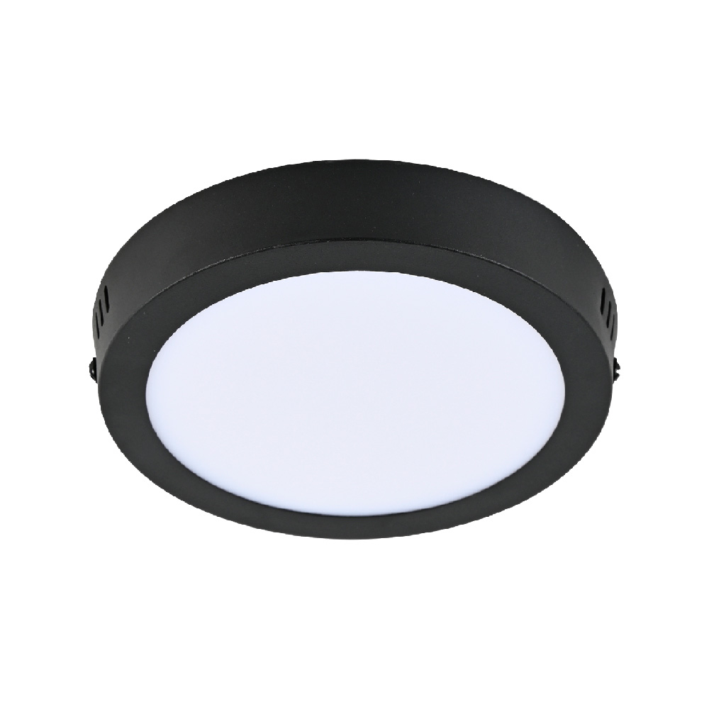 LAMPARA PLAFON LED DE SOBREPONER 12W PARA INTERIOR LUZ DE DIA ANKAA II NEGRA