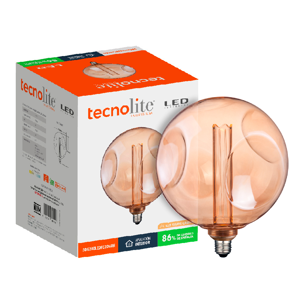 FOCO VINTAGE LED 3.5W LUZ SUAVE CALIDA ATENUABLE