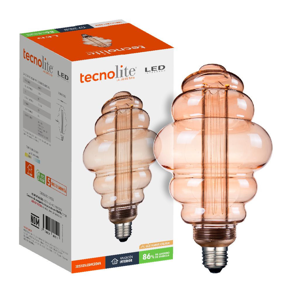 FOCO HONEYCOMB VINTAGE LED 3.5W LUZ SUAVE CALIDA ATENUABLE