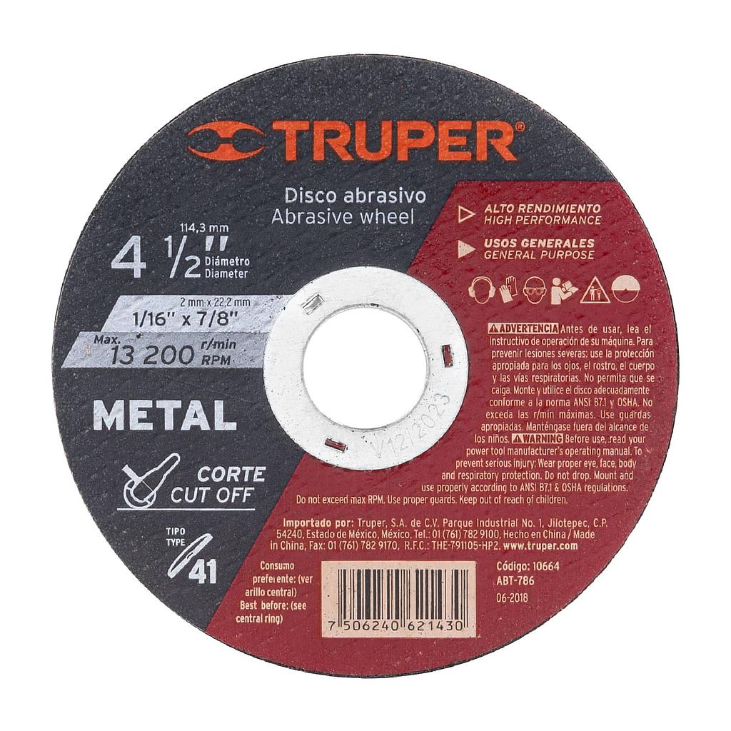 DISCO P/CORTE DE METAL 4-1/2"