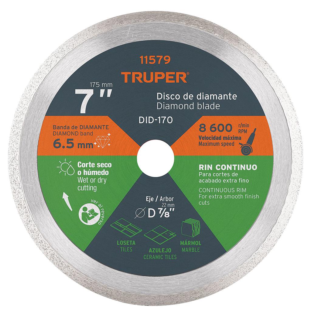 DISCO DE DIAMANTE RIN CONTINUO FINO 7"