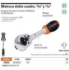 MATRACA DOBLE CUADRO P/DADOS 3/8" Y 1/2"
