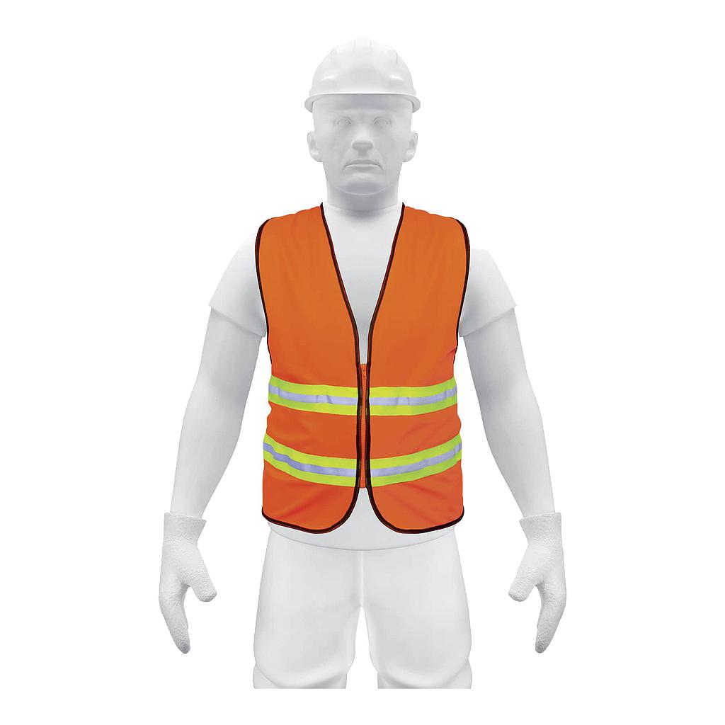 CHALECO DE SEGURIDAD CINTAS DOBLES 3/4" NARANJA