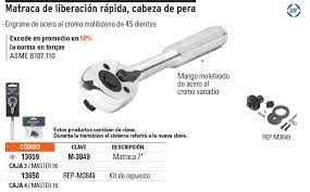 MATRACA CABEZA DE PERA P/DADOS CUADRO 3/8"