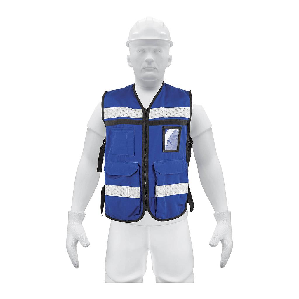 CHALECO BRIGADISTA C/CINTAS REFLEJANTES AZUL REY