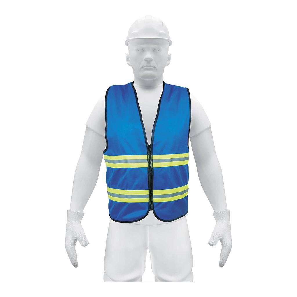 CHALECO DE SEGURIDAD CON CIERRE AZUL