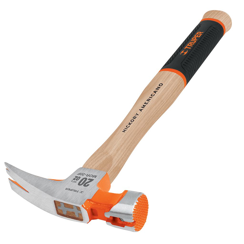 MARTILLO PULIDO UÑA RECTA CARA FRESADA MANGO DE MADERA 20 OZ 16" (40CM)
