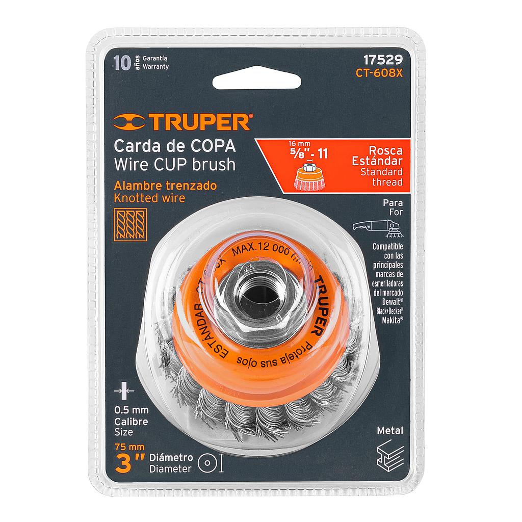 CARDA COPA, ALAMBRE TRENZADO 3X5/8"