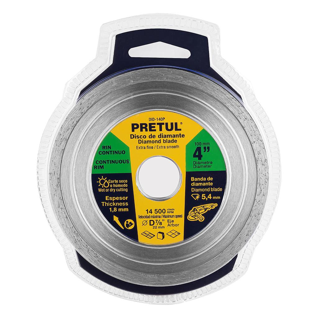 DISCO DIAMANTE RIN CONTINUO 4" PRETUL
