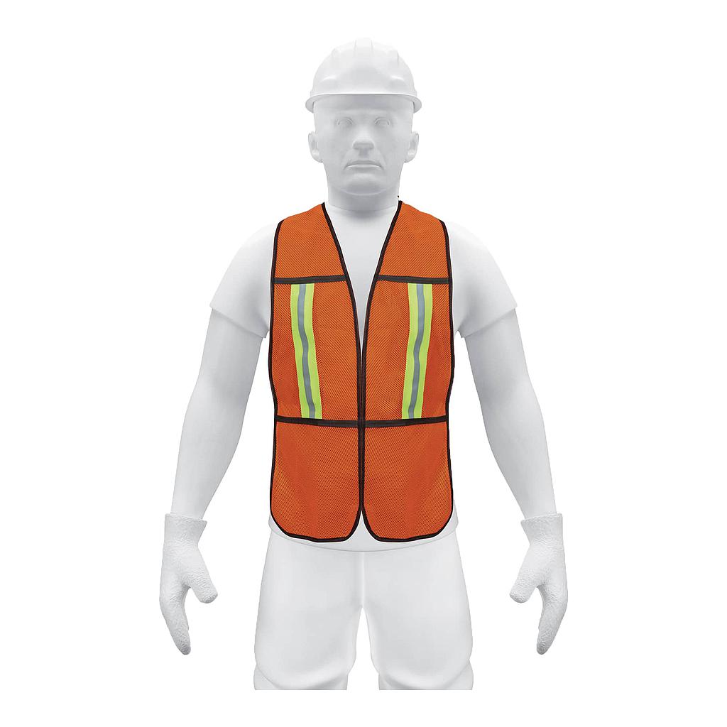 CHALECO DE SEGURIDAD C/CINTAS REFLEJANTES NARANJA