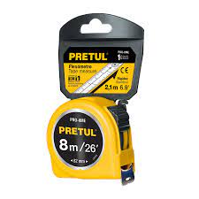 FLEXÓMETRO AMARILLO 8M PRETUL