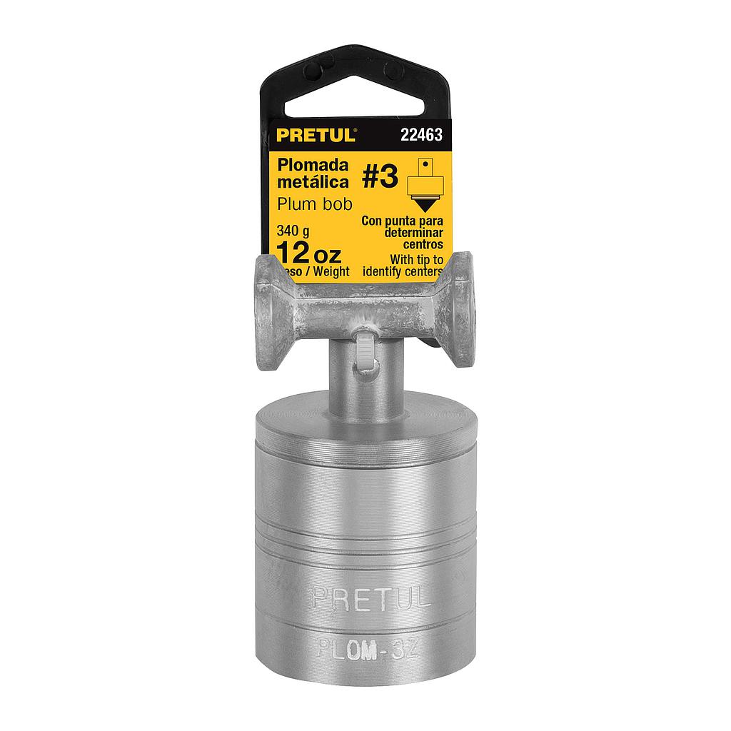 PLOMADA METALICA CON CENTRO 340G (12 OZ) PRETUL