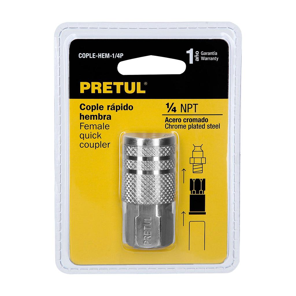COPLE ACERO CUERDA 1/4" NPT HEMBRA