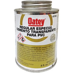 PEGAMENTO TRANSPARENTE PARA PVC ETIQUETA DORADA 237ML (8 OZ) 1/4L OATEY