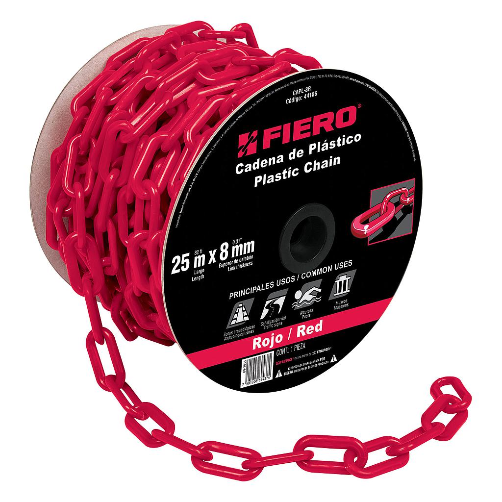 CADENA PLASTICA 8MM ROJO