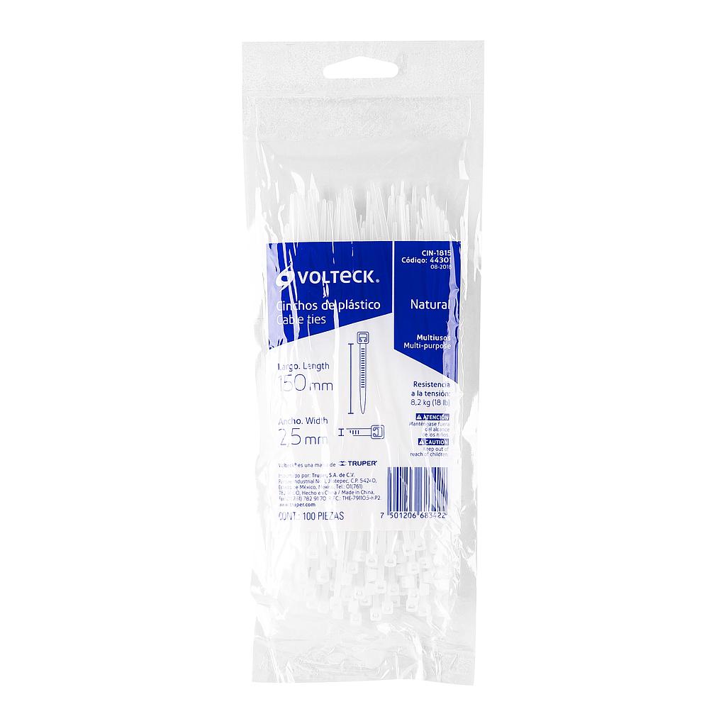 CINCHO PLASTICO 15 CM BLANCO TRUPER (100 PZ)