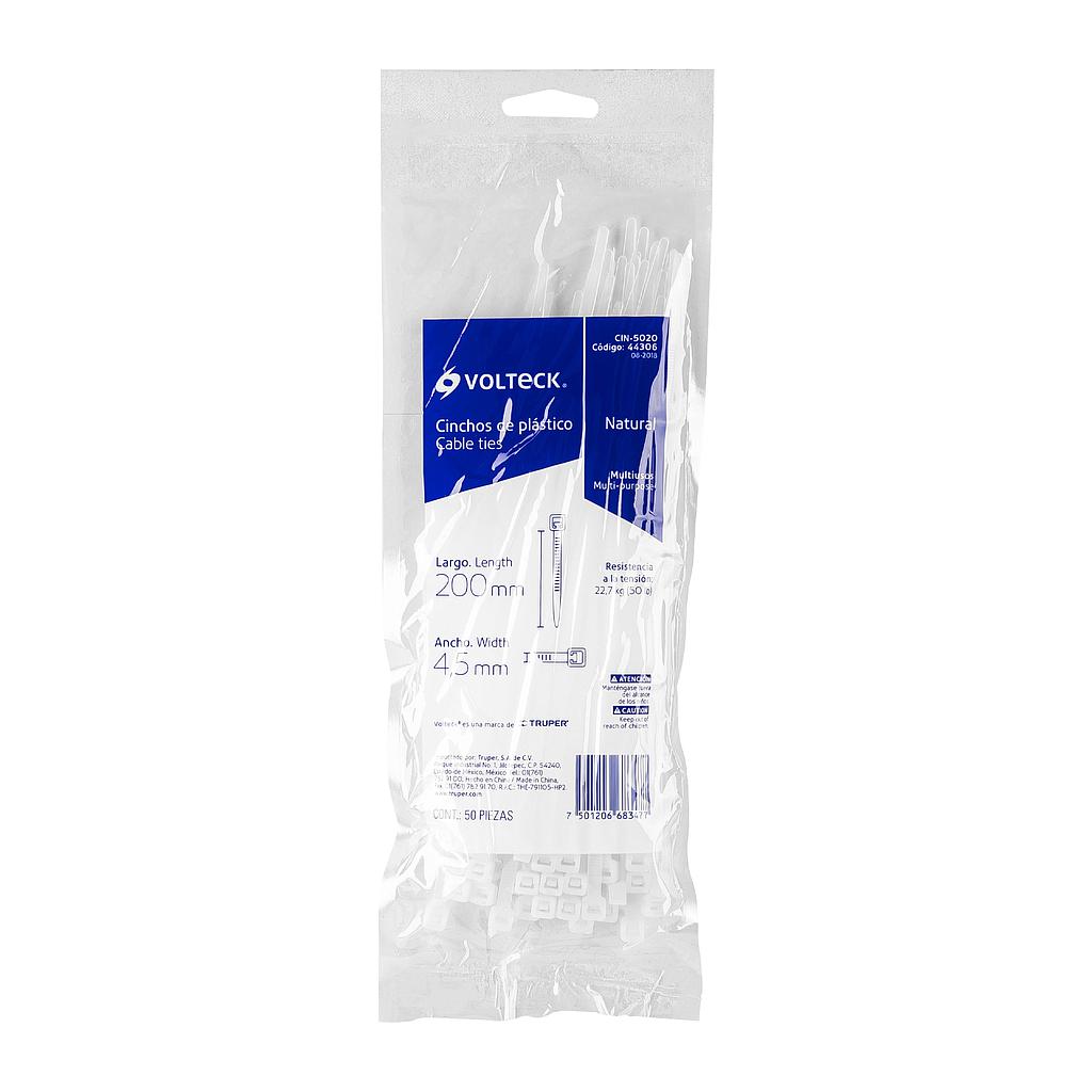 CINCHO PLASTICO 20 CM BLANCO TRUPER (50 PZ)