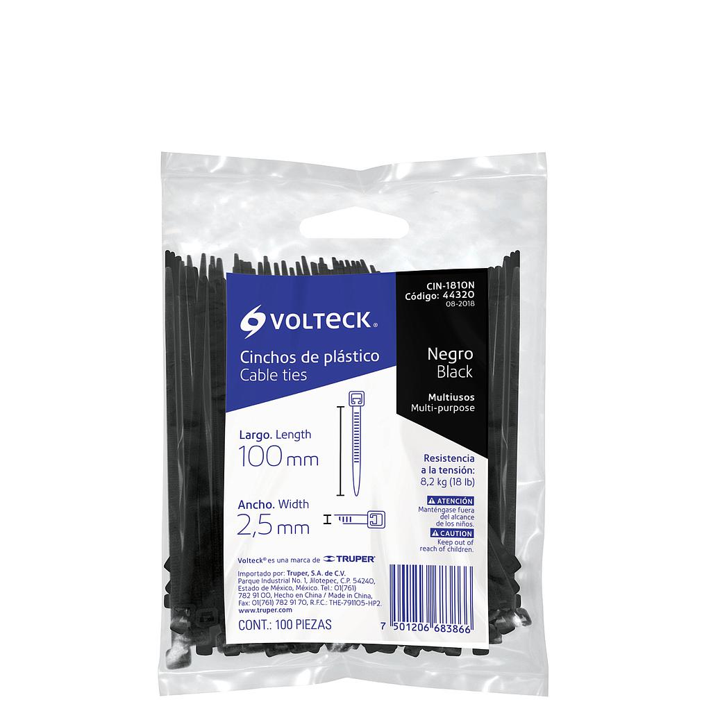 CINCHO PLASTICO 10 CM NEGRO TRUPER (100 PZ)